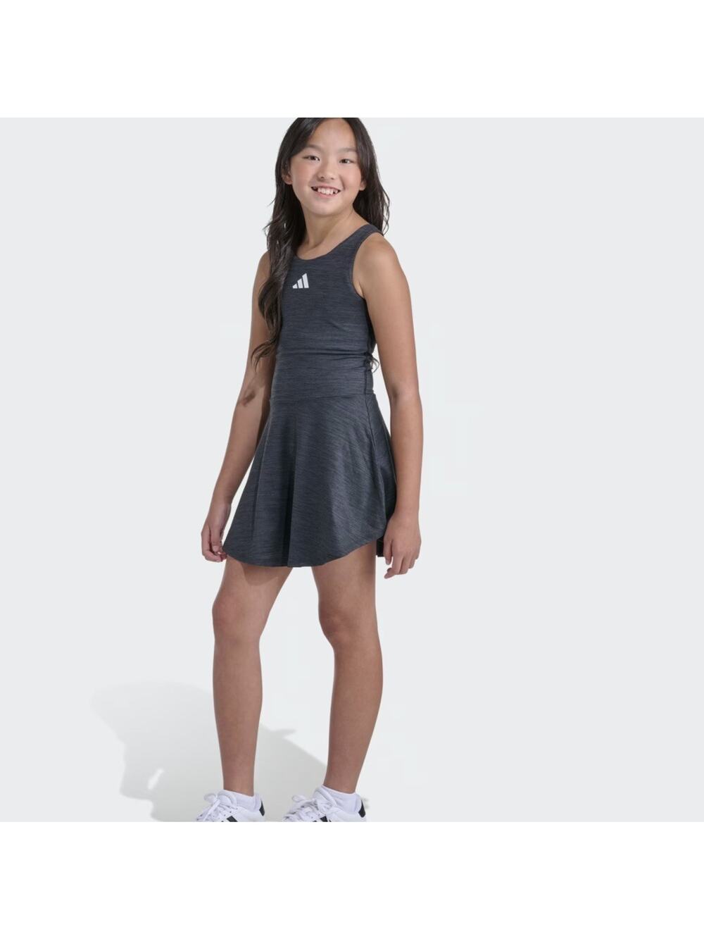 Adidas Girls Size S (7/8) Melange Flounce Dress Black NWT SKU 102